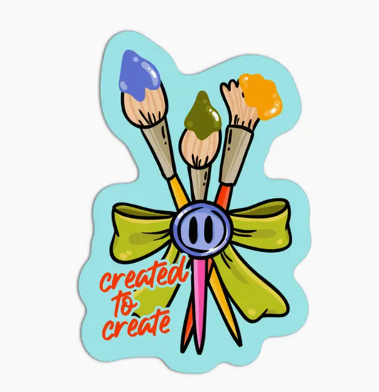 Created to Create paint brush waterproof textured sticker