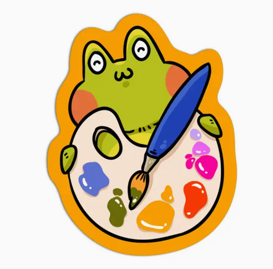 painting frog waterproof textured sticker